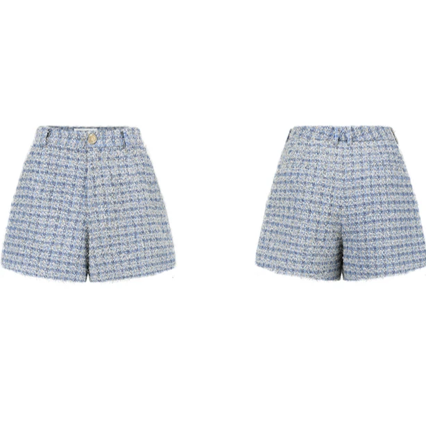 【顾文婷专属达播】蒋云26 珍珠造型装饰进口小香短裤 E26SS10011