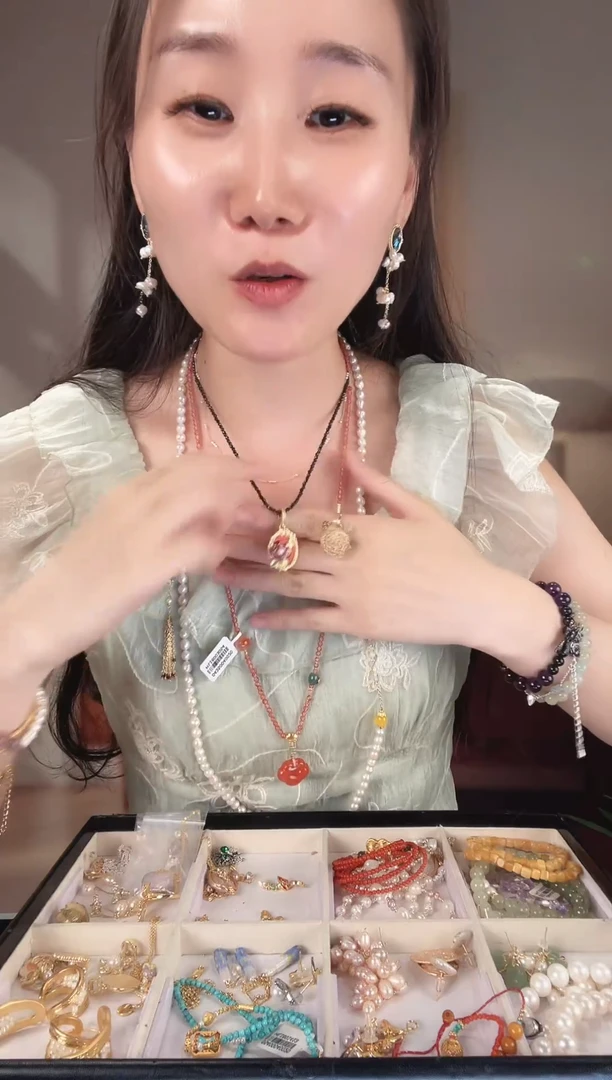 淡水珍珠未镶嵌吊坠(不含链)红玫瑰珍珠吊坠