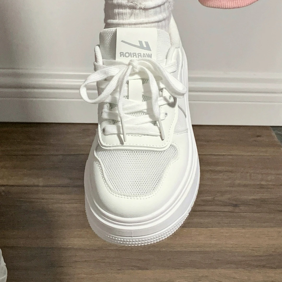 回力网面透气厚底小白鞋女夏季新款百搭鞋子小众原创女鞋增高板鞋