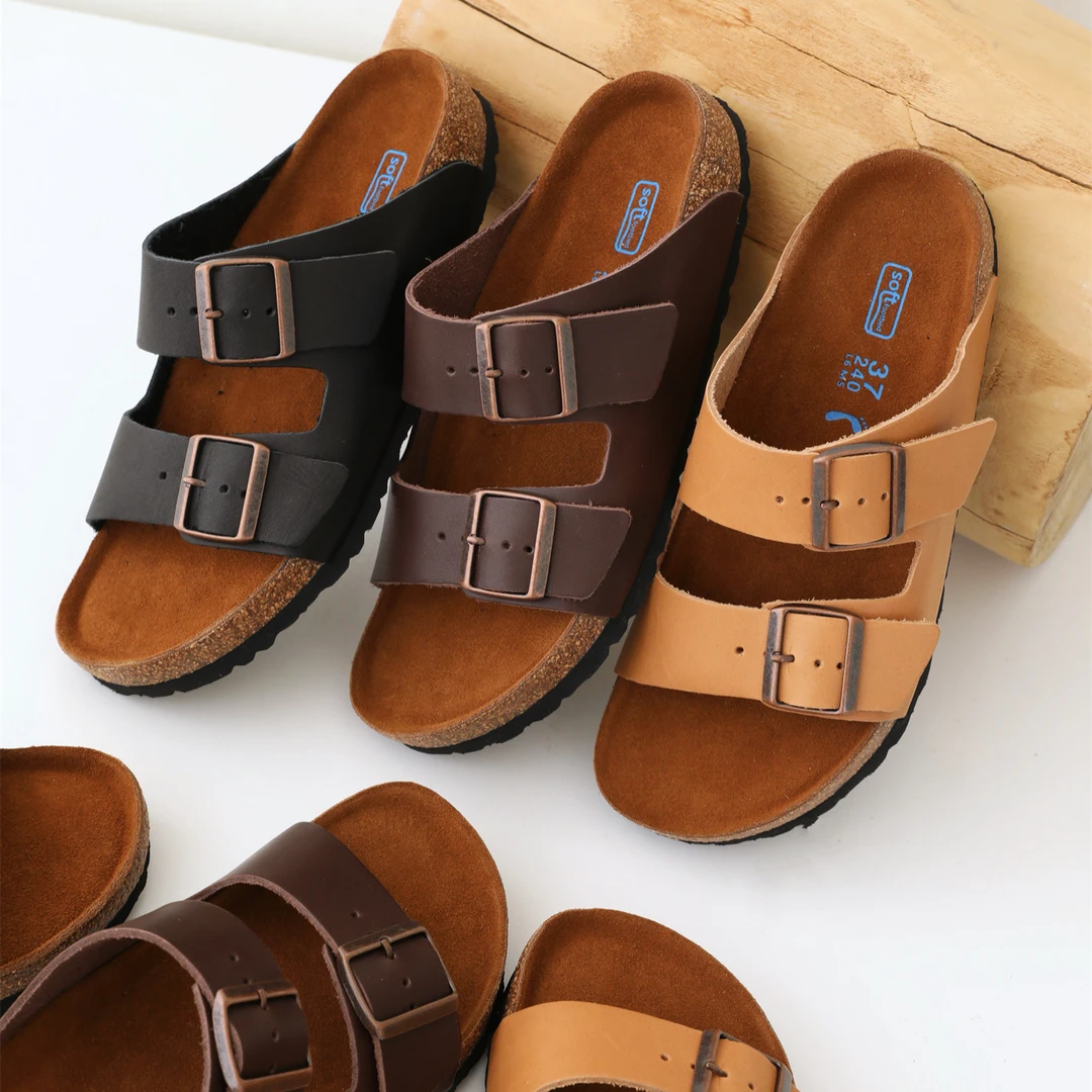 InkingPot彭姐 勃肯拖鞋女夏季新品外穿厚底软木一字扣带凉鞋