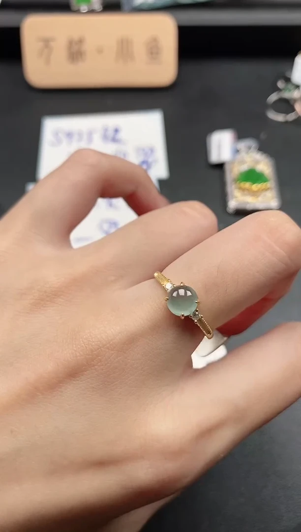 银S925镶嵌戒指翡翠51511
