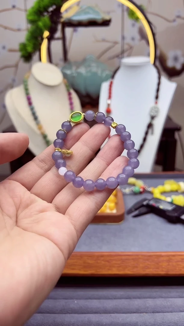 【闪购商品】和田玉（糖玉）手链14K金镶嵌S13```