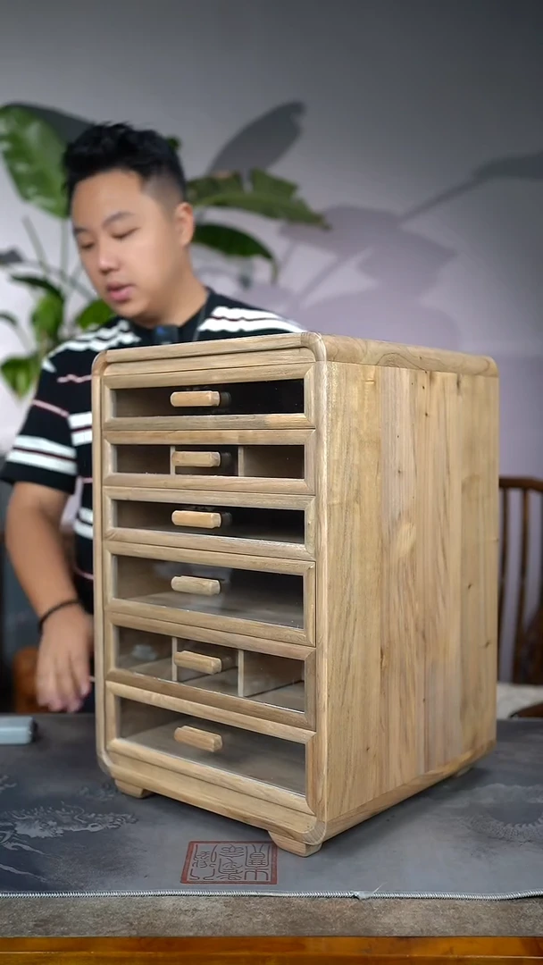 金丝楠038号老料精工榫卯六层原木收纳柜35.5/54