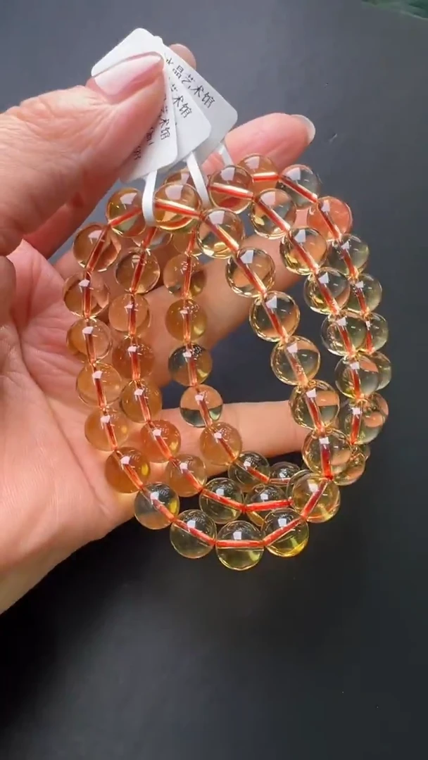 【闪购商品】水晶手串未镶嵌黄水晶手串10m+多样性发一M30520