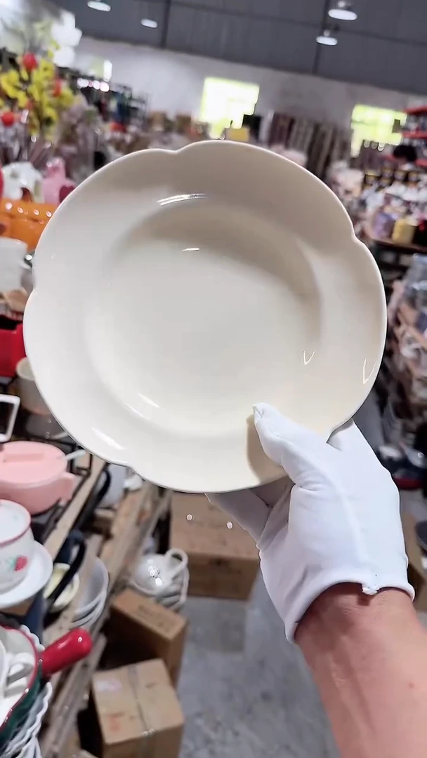 瓷片8.5英寸高脚盘 微瑕凑满20元包邮