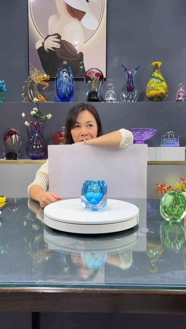 手工艺品琉璃滋* 水晶琉璃花瓶1个