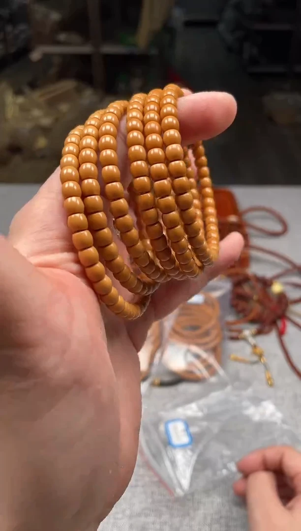 【闪购商品】橄榄核手串闪4核尖手工单圈5.6mm