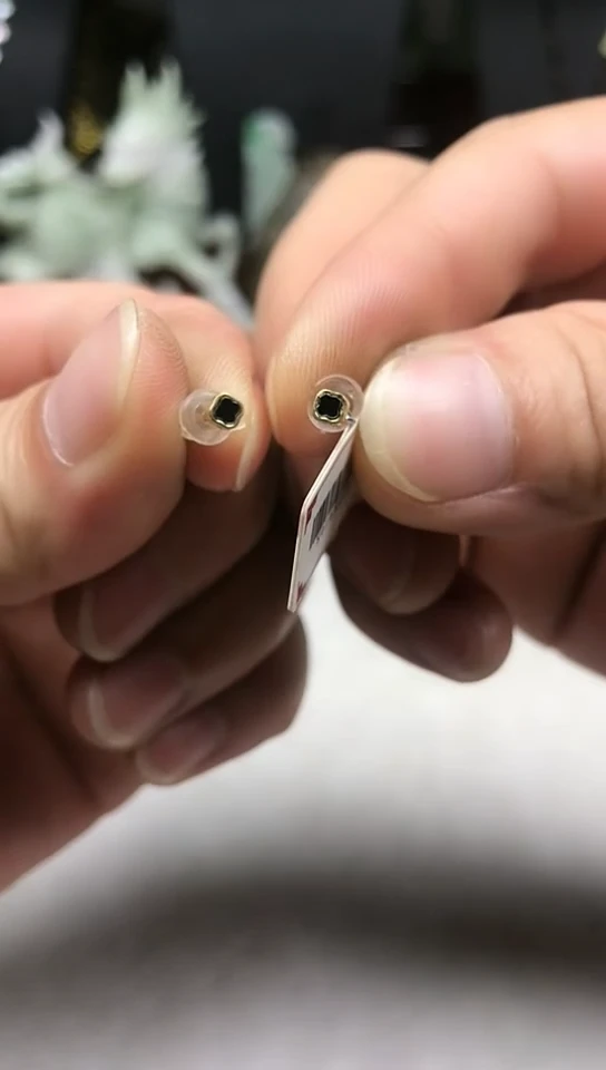 玛瑙/玉髓耳钉银S925镶嵌耳饰