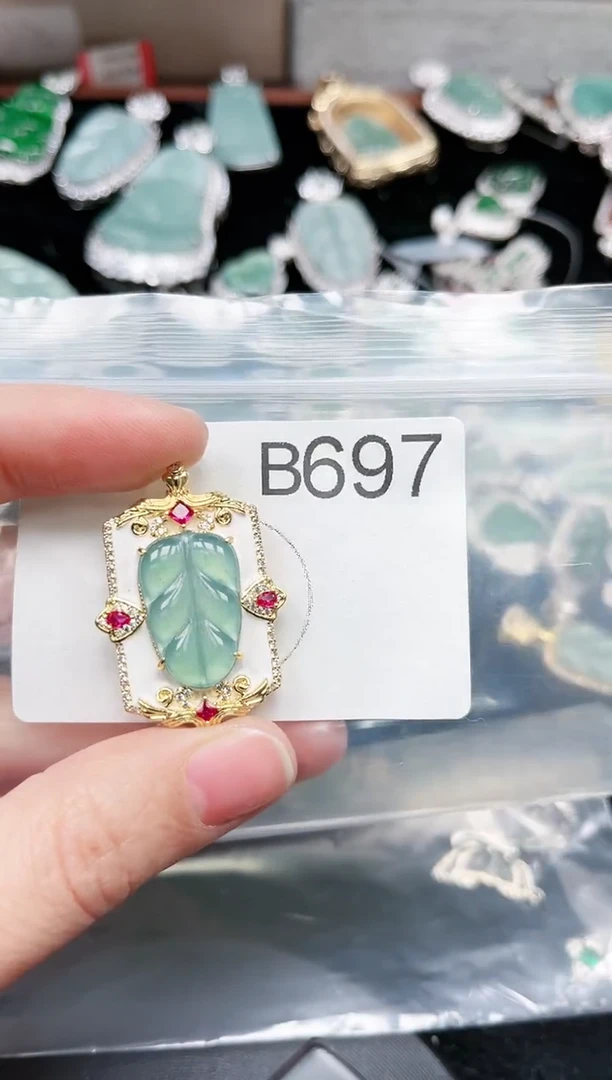 【闪购商品】翡翠颈饰未镶嵌赠皮绳697