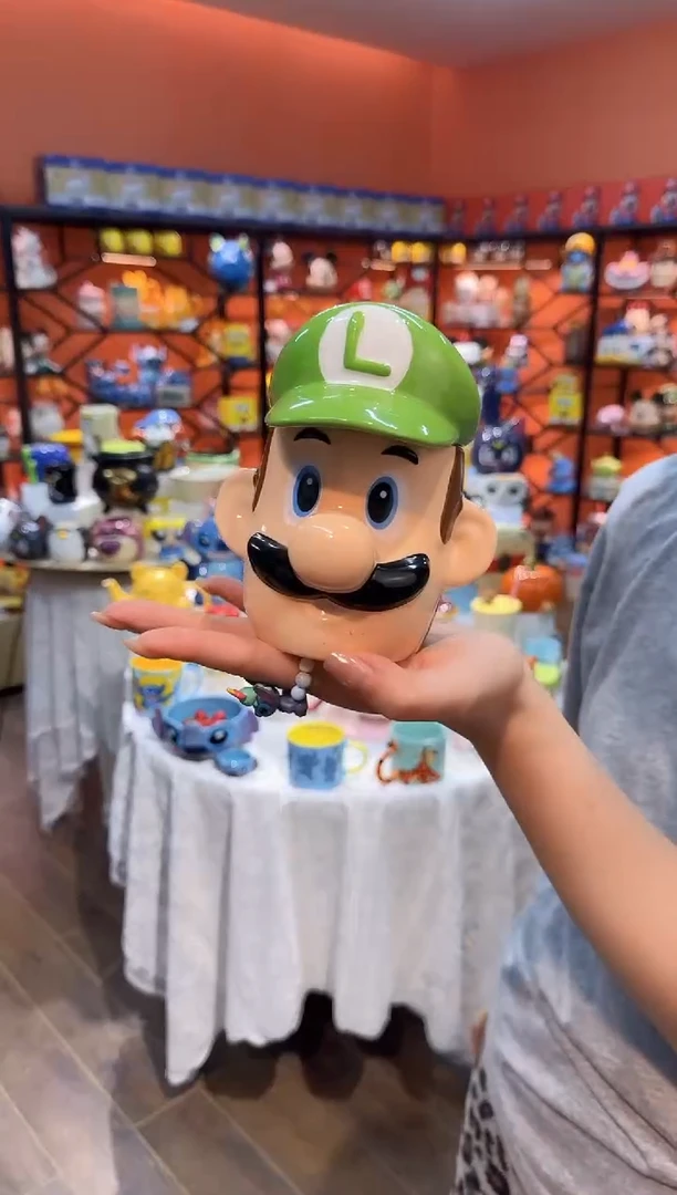 瓷片@@路易吉带盖陶瓷杯