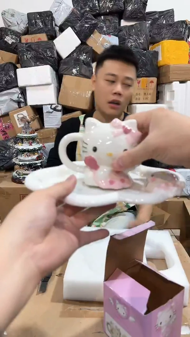 瓷片原盒kt猫天使一杯一碟