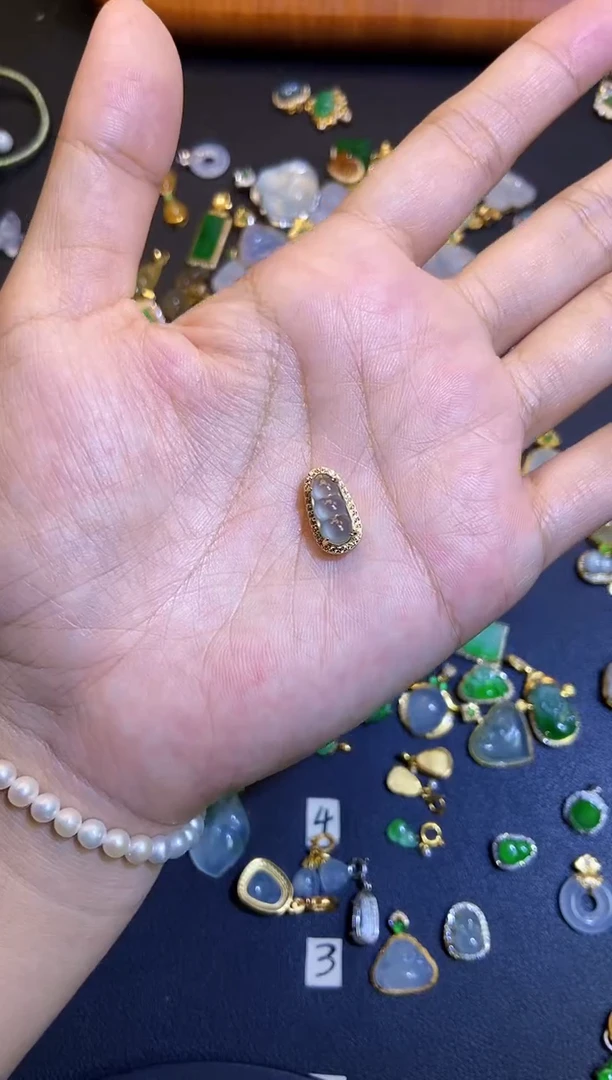 吊坠(不含链)银S925镶嵌翡翠1