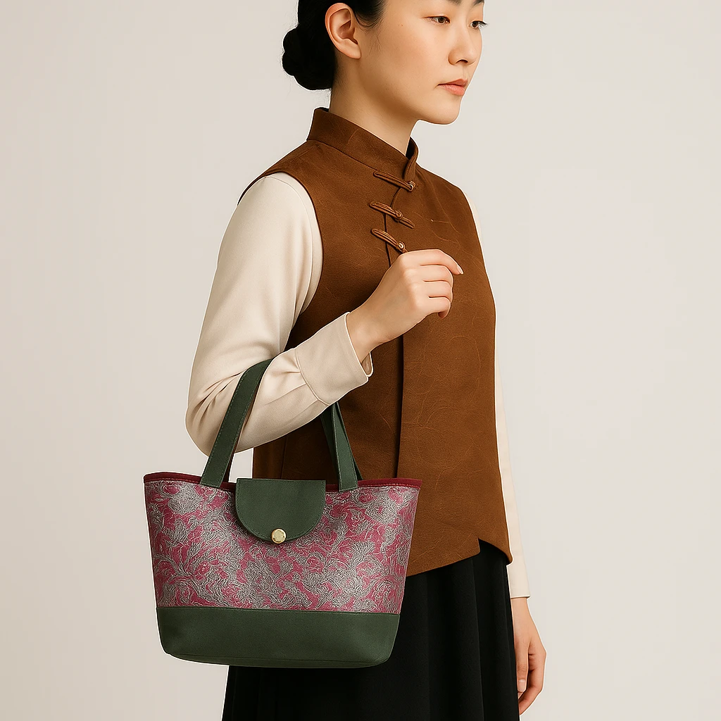 【直播专属】紫色万字纹收口茶事包高品质创意便捷收纳包（WGDM128）