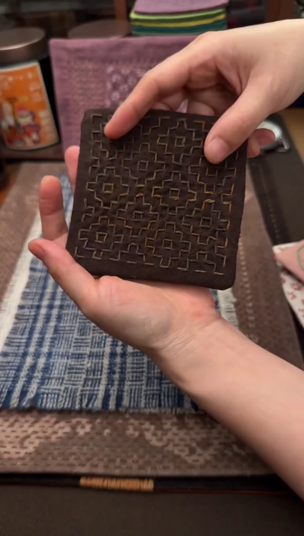 织绣Cici手作刺子绣茶席-610