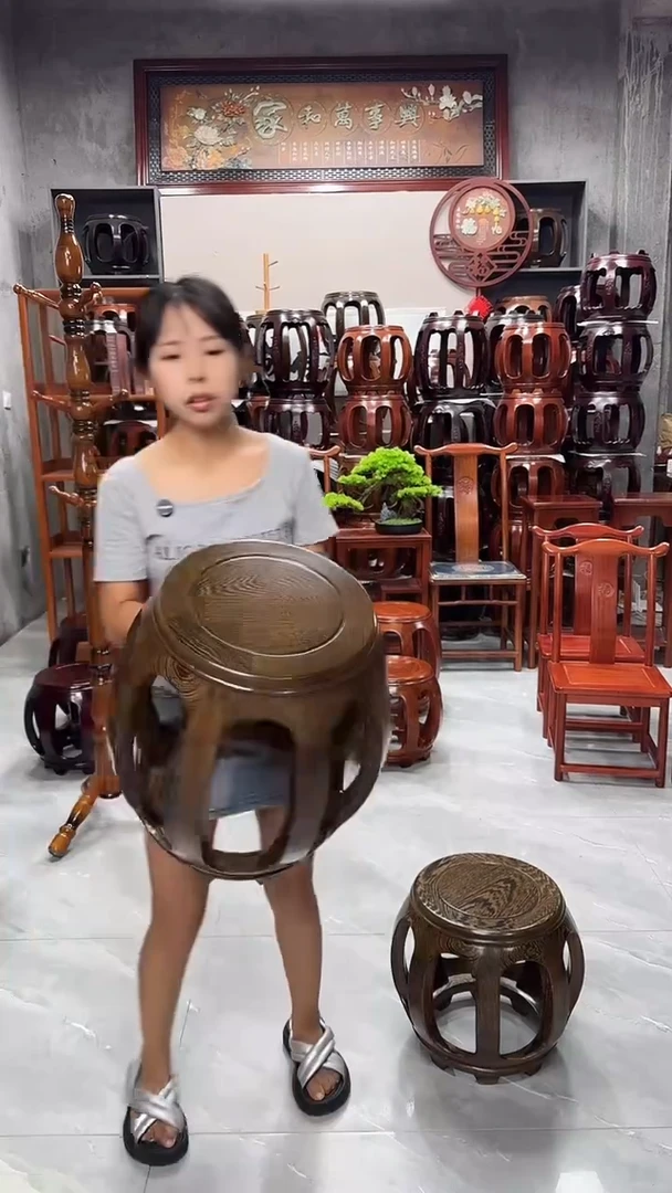 花梨木类家具鸡翅木大号鼓凳4条