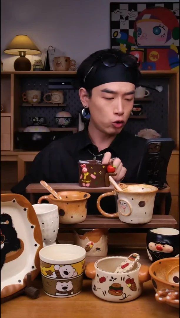 杯子景德镇可爱设计师款陶瓷