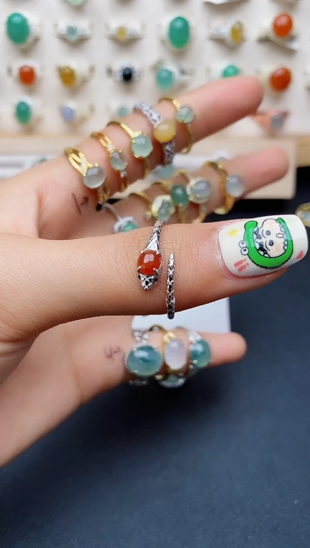 【闪购商品】翡翠戒指银S925镶嵌缅甸翡翠