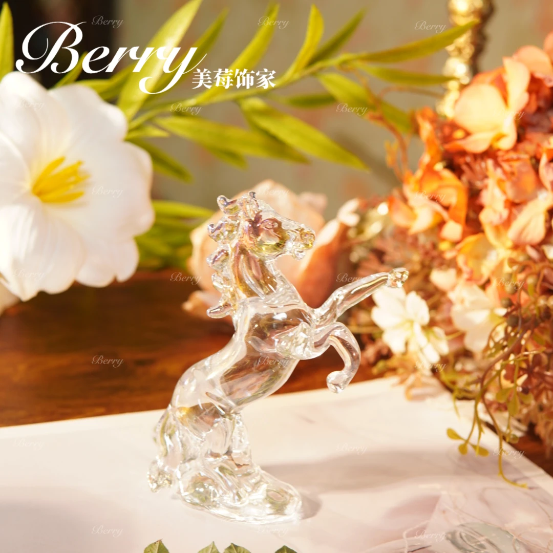 马到成功-k9水晶ab彩立马装饰摆件