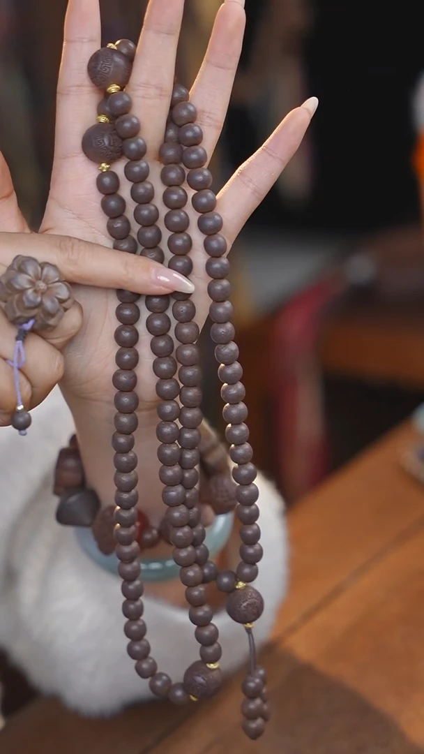 泥塑次第花开0.9+念慈福寿康宁108念珠款