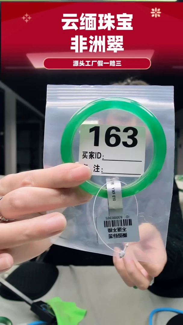 未镶嵌手镯石英质玉（非洲翠）60圈口163