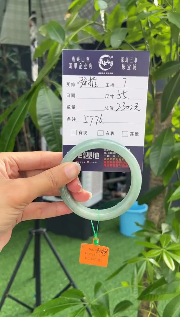 未镶嵌手镯翡翠Q 55正圈 5776