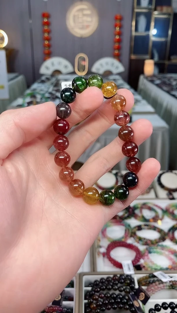 未镶嵌收藏级老矿碧玺单圈手串10mm+碧玺xion多样性发一条