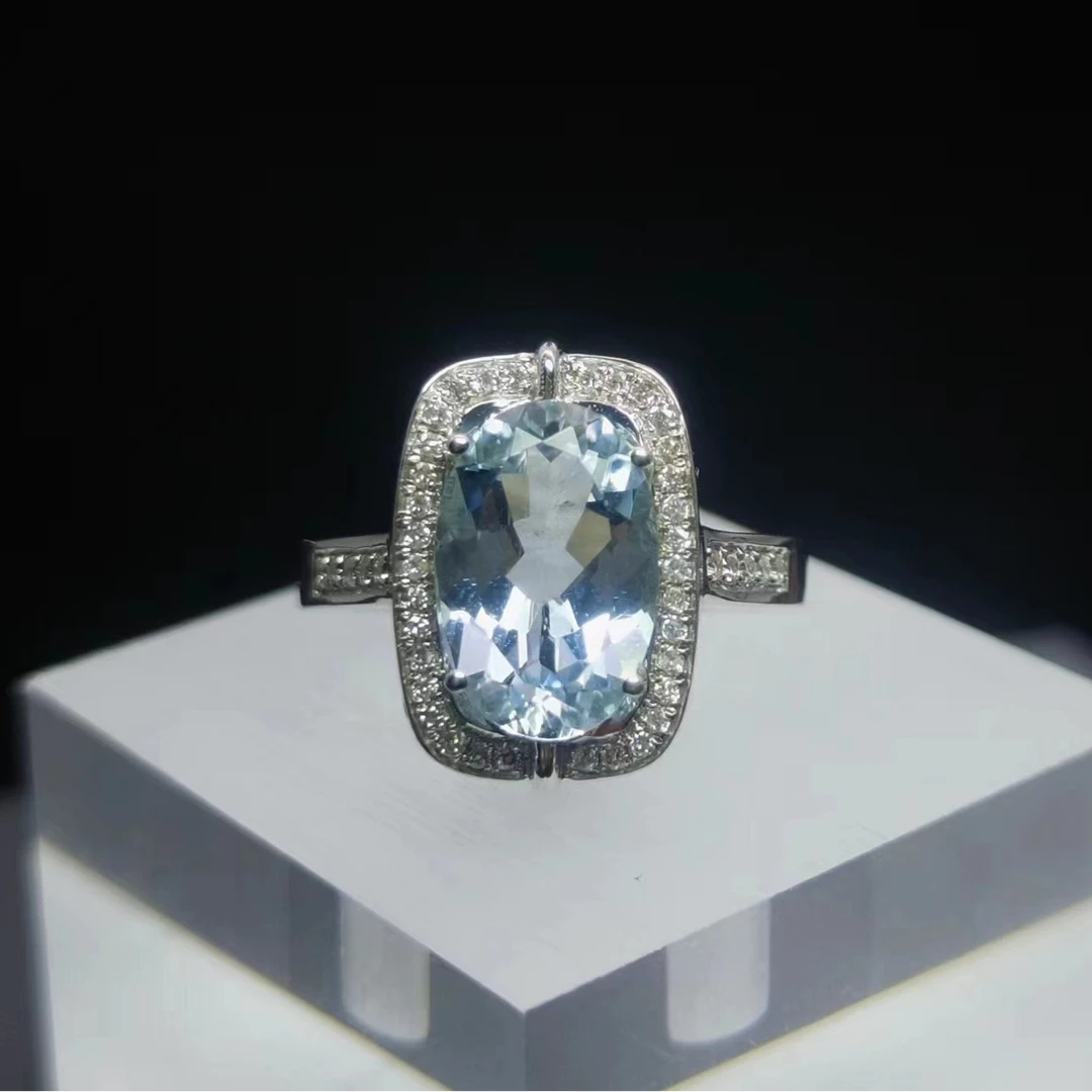 18K金海蓝宝石戒指