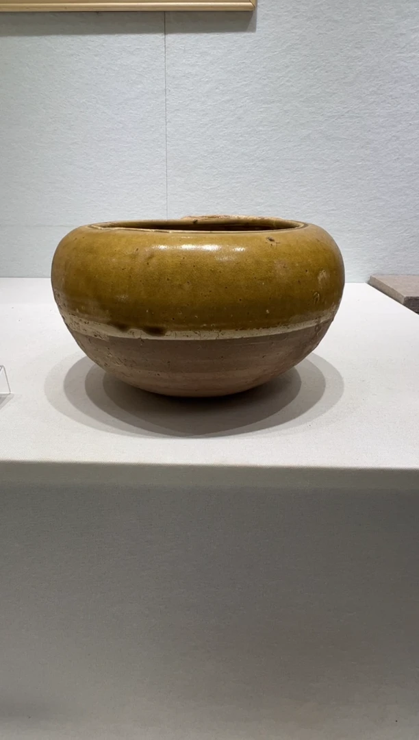 摆件瓷@*黄釉钵-泥文化