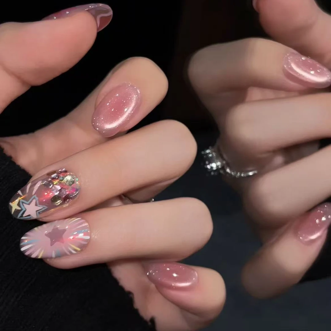 【光芒四射】纯手工美甲10片装  轻奢气质