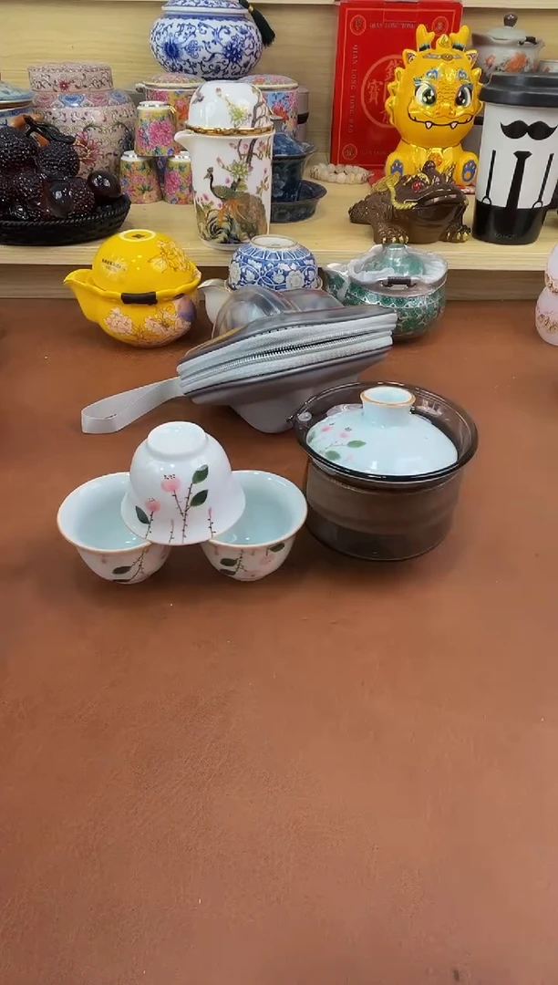 陶瓷茶具摆件旅行套组