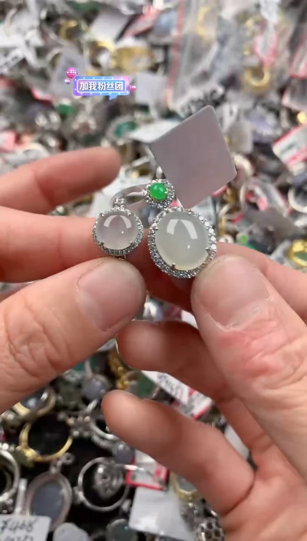 银S925镶嵌戒指翡翠222   5