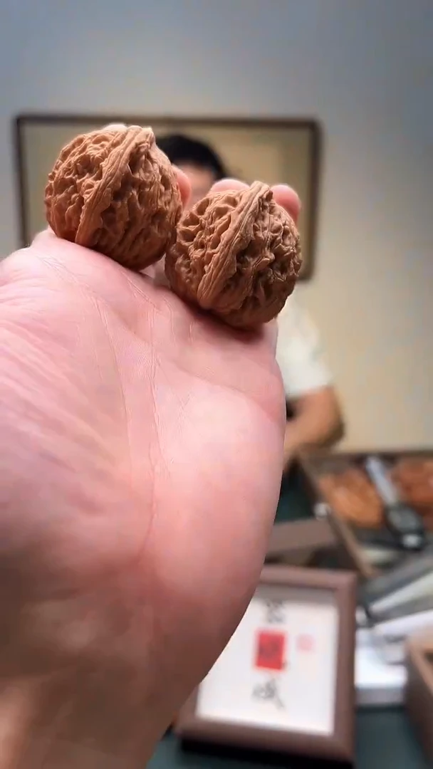 把件文玩核桃38mm虎头1对 36号
