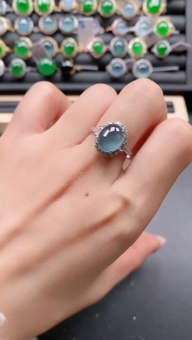 银S925镶嵌戒指翡翠111