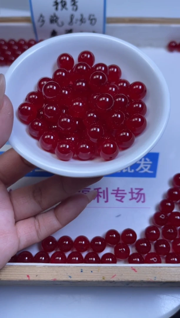 未镶嵌玛瑙手饰B558 缅料鸽血红10mm5颗9.9元