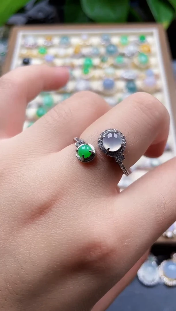 银S925镶嵌戒指翡翠24