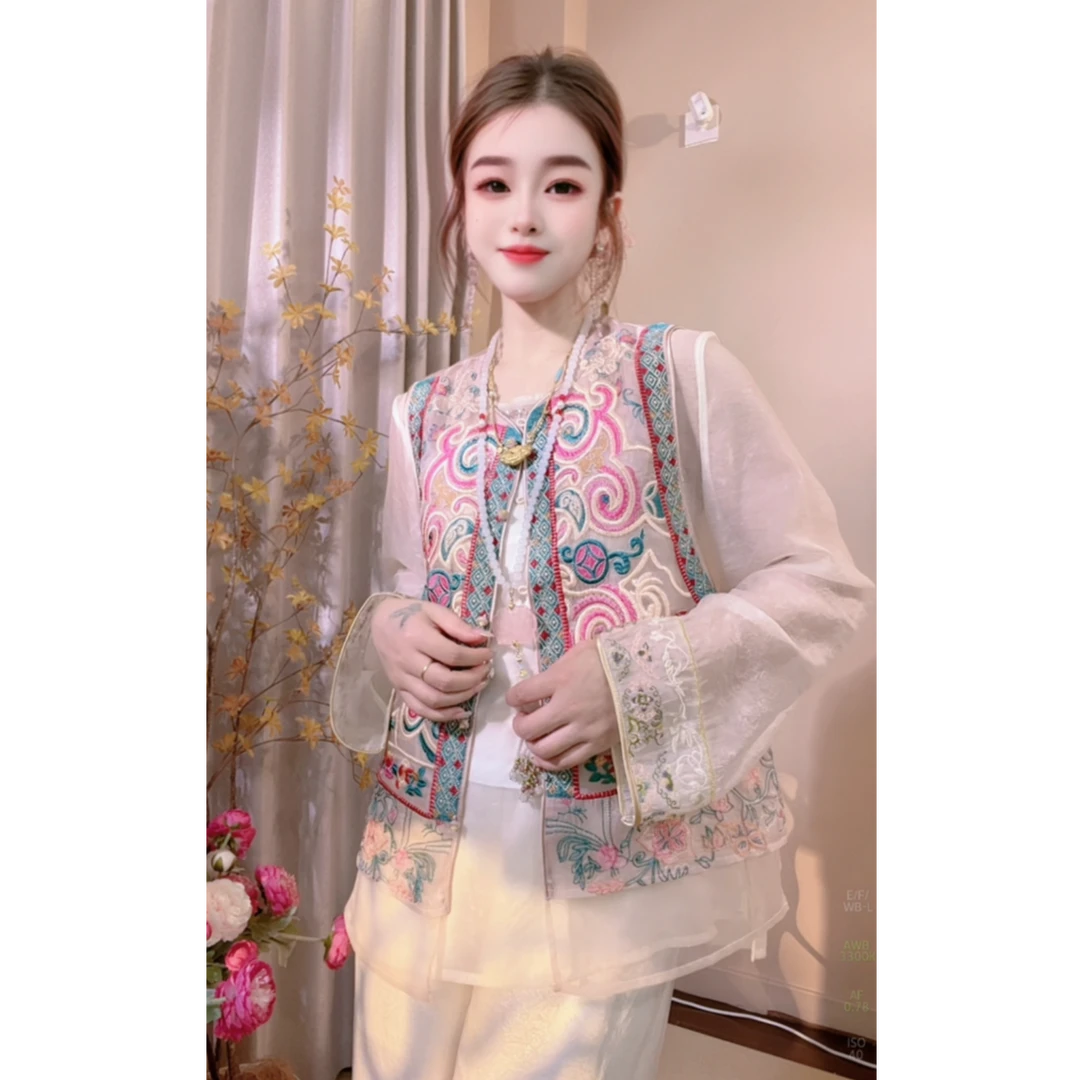 【花朝见】新中式重工绣花马甲2025春夏季新款宽松国风轻奢薄坎肩
