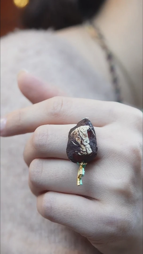 裸石蜜蜡未镶嵌*戒指设计款*蜜蜡原石戒指