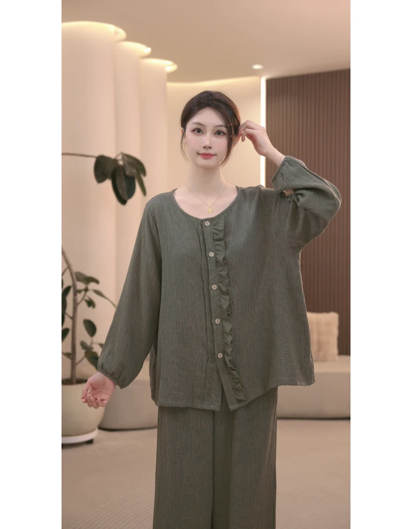 DM定制【橄榄绿】设计款家居服套装
