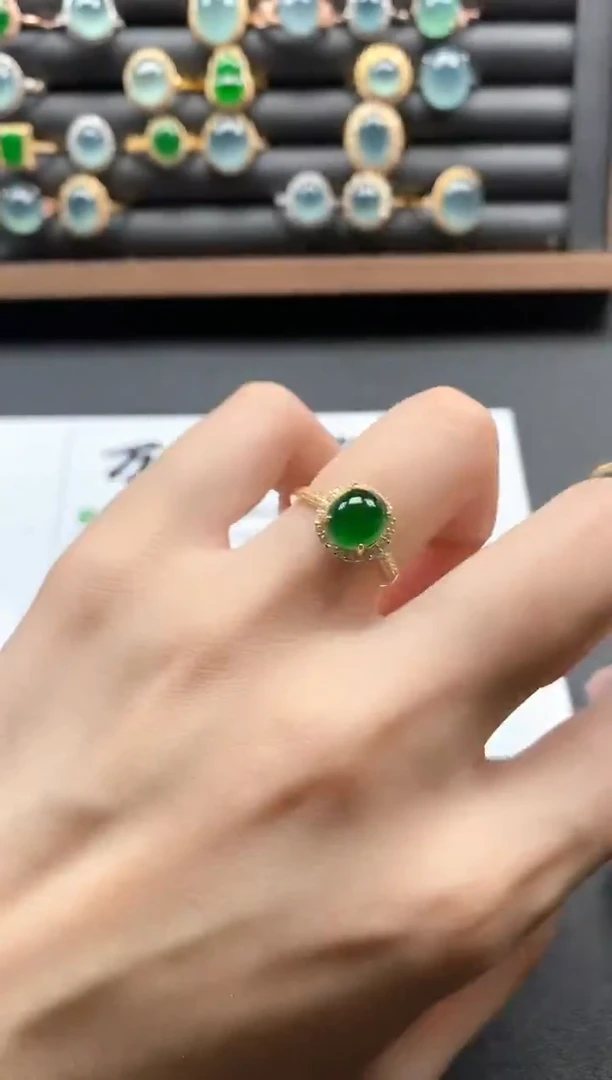 银S925镶嵌戒指翡翠51511