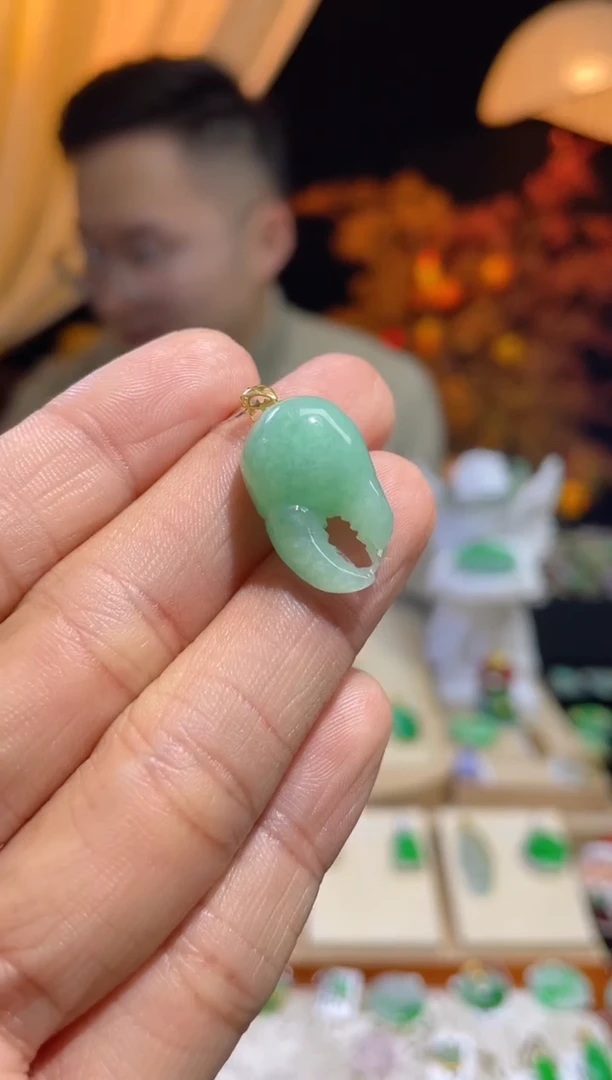 【闪购商品】翡翠颈饰18K金镶嵌假一赔三