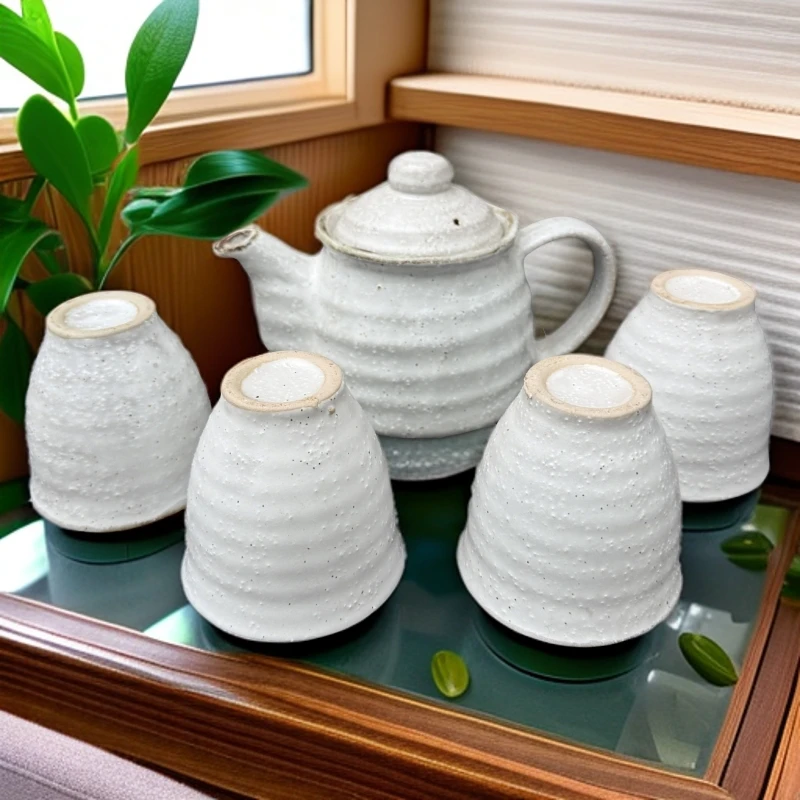 国营陶瓷五厂白粉引茶具套装