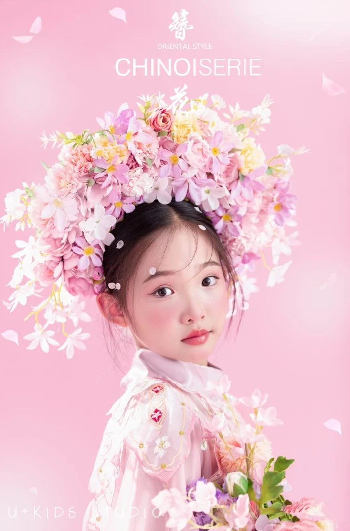 XXGZ005【花未眠】2025女童汉服春秋套装明制重工古风刺绣云肩新款