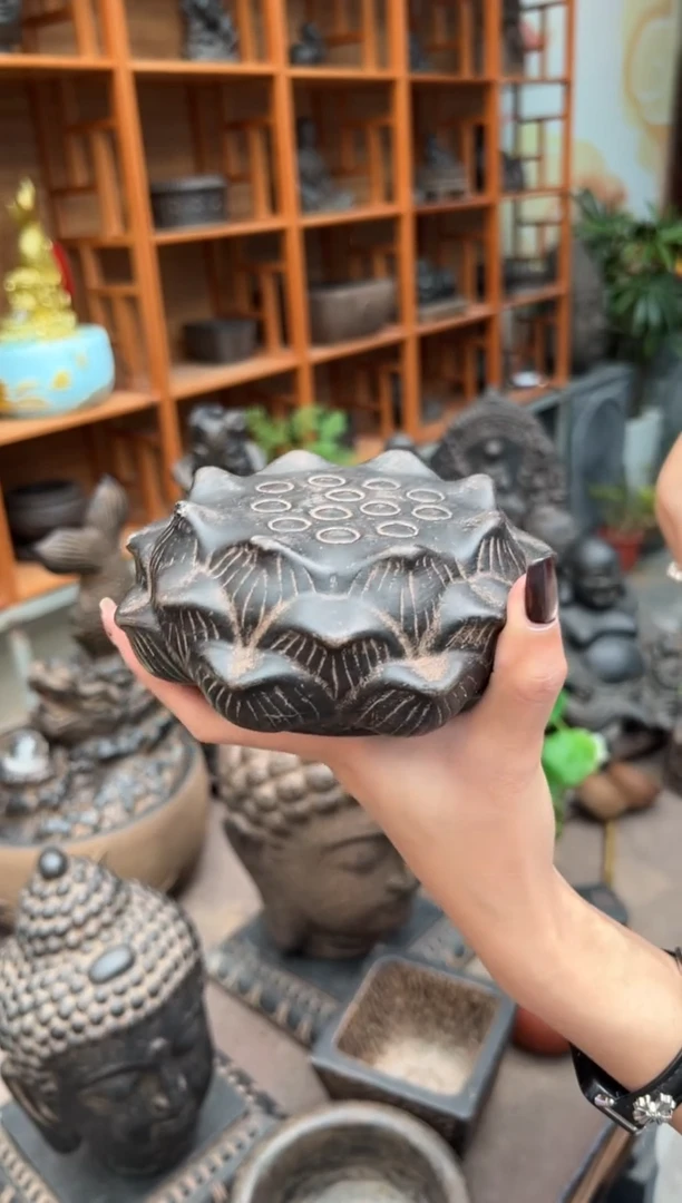陶土【火山泥】莲蓬实心底座