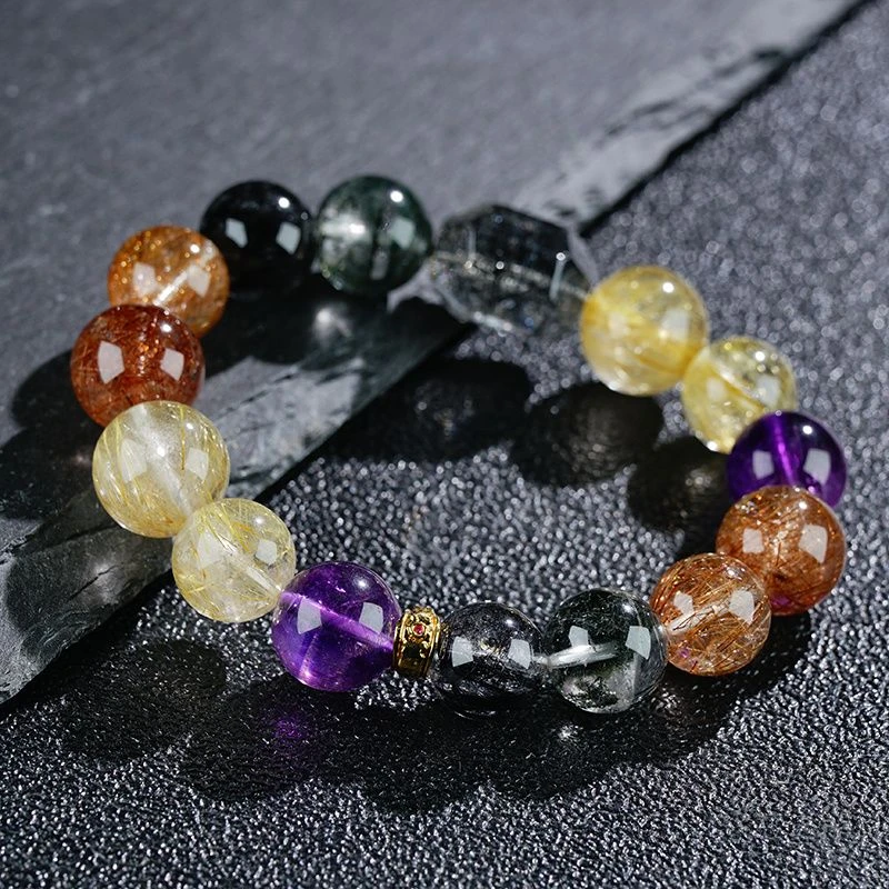 【逍遥】水晶发晶多宝DIY手链*KTLZ/A0570/多样性发/1件