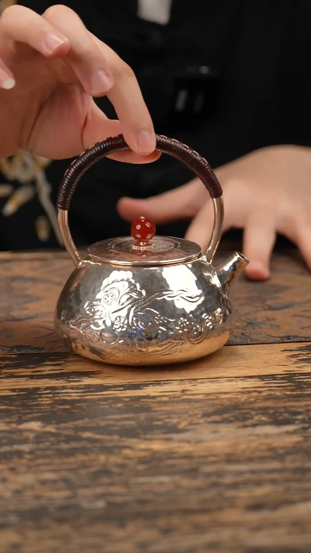 手工葫芦提梁银壶
