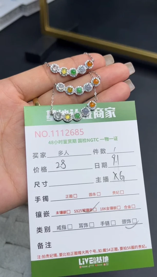 项链银S925镶嵌翡翠多人拍一发一