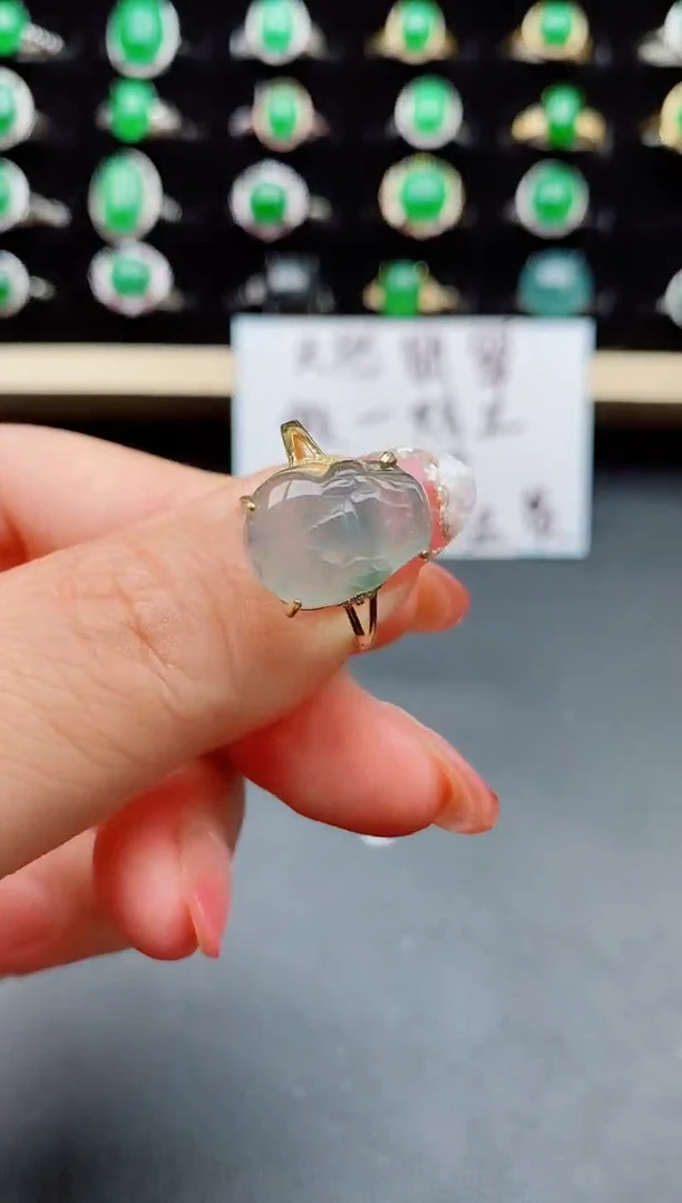 【闪购商品】翡翠戒指银S925镶嵌5080
