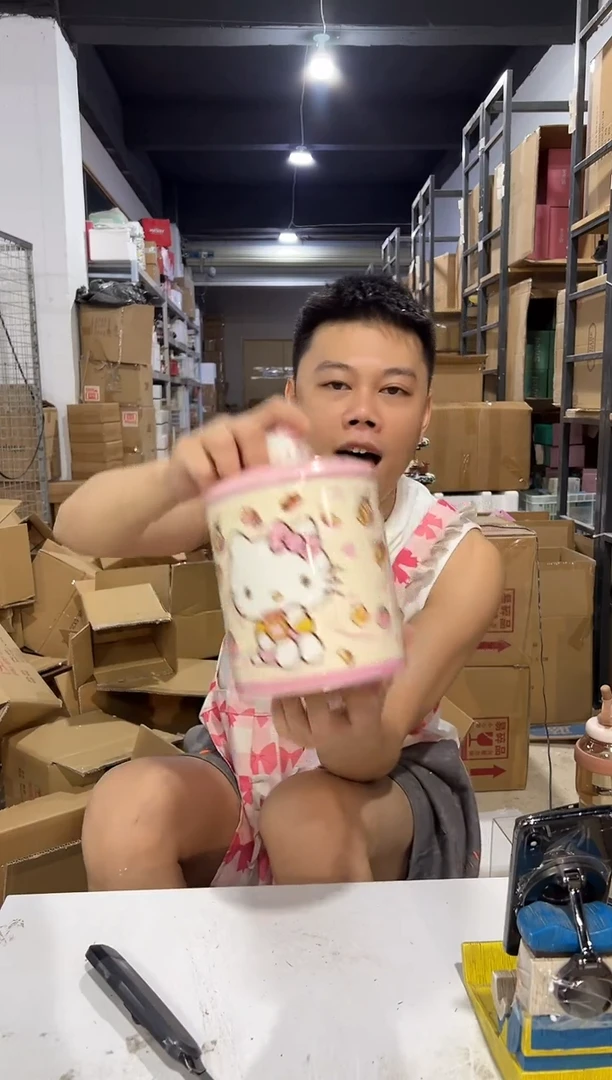瓷片B款粉色kt储物罐陶瓷