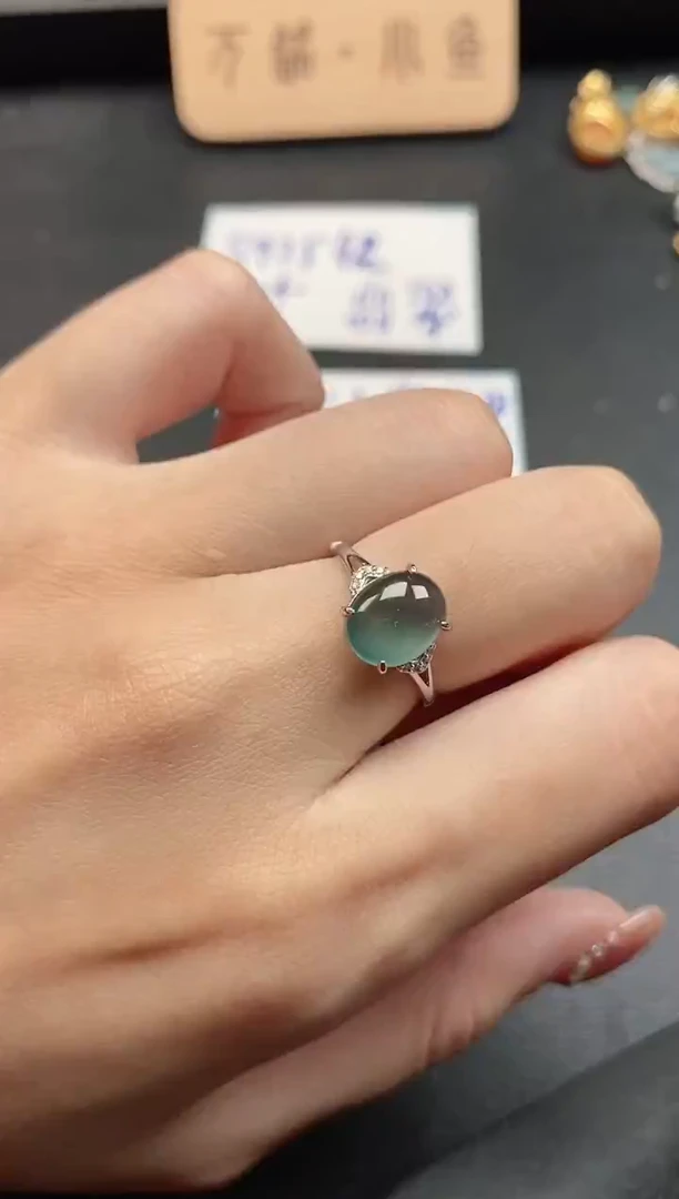 银S925镶嵌戒指翡翠15151
