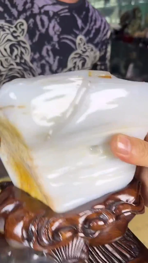 缅甸天然树化玉摆件